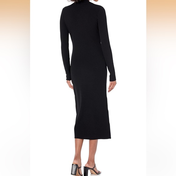 NEW THE DROP Elegant Black Button-Down Dress Jaxon rib sweater dress - Picture 2 of 16
